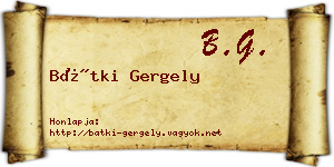 Bátki Gergely névjegykártya